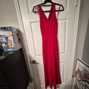 Red Wide-Leg Jumpsuit – Size L, New With Tags